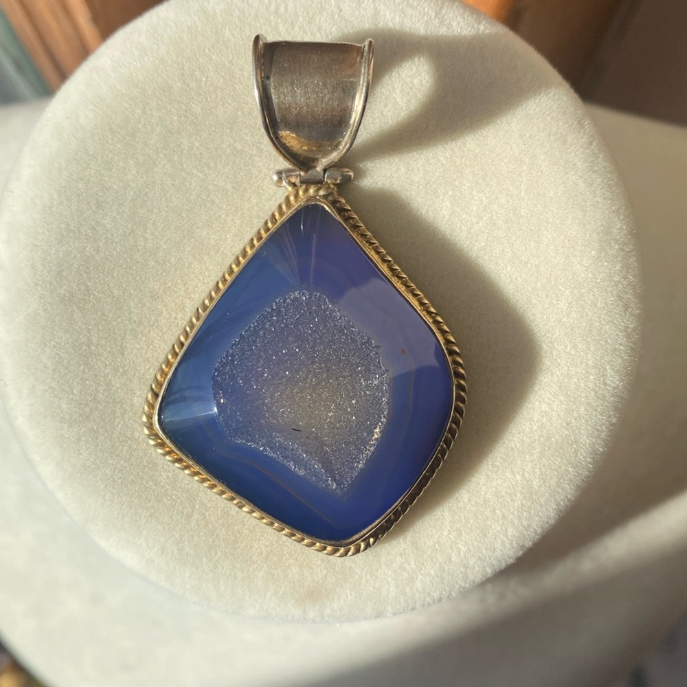 Sterling silver and stone pendant